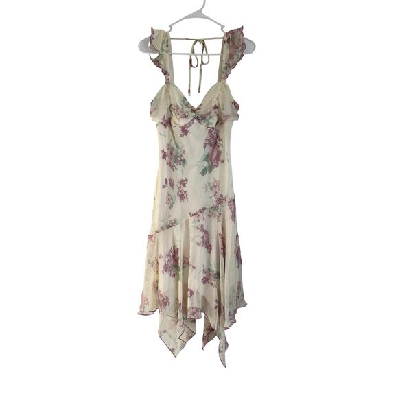 Speechless pink cream floral chiffon dress ruffles sleeveless fairy coquette 11 - Picture 1 of 7